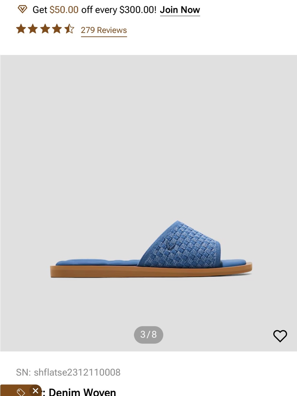 Denim Woven Slide Sandals - Blue - Picture 3 of 8